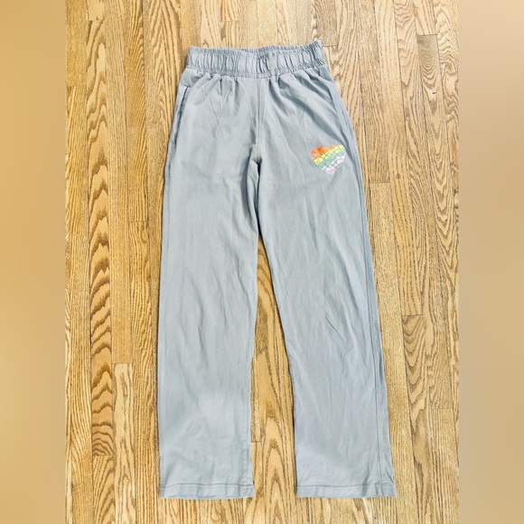 Coach Gray Joggers Lounge Pants with Rainbow Heart Small - Picture 2 of 7